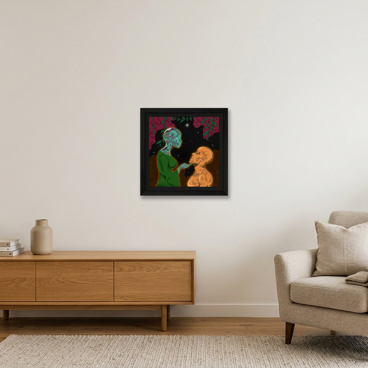 Honey Gloss — 30×30cm, 12×12" Black Frame